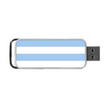 Horizontal Stripes - White and Baby Blue Portable USB Flash (Two Sides)