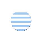 Horizontal Stripes - White and Baby Blue Golf Ball Marker