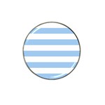 Horizontal Stripes - White and Baby Blue Hat Clip Ball Marker (4 pack)