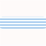Horizontal Stripes - White and Baby Blue Medium Bar Mat