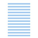 Horizontal Stripes - White and Baby Blue Shower Curtain 48  x 72  (Small)