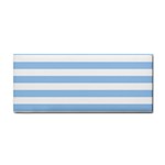 Horizontal Stripes - White and Baby Blue Hand Towel