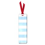 Horizontal Stripes - White and Baby Blue Small Book Mark
