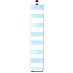 Horizontal Stripes - White and Baby Blue Large Book Mark