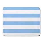 Horizontal Stripes - White and Baby Blue Small Mousepad