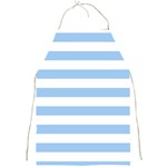 Horizontal Stripes - White and Baby Blue Full Print Apron