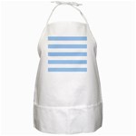 Horizontal Stripes - White and Baby Blue BBQ Apron