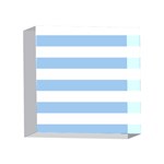 Horizontal Stripes - White and Baby Blue 4 x 4  Acrylic Photo Block