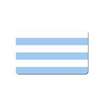 Horizontal Stripes - White and Baby Blue Magnet (Name Card)
