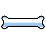 Horizontal Stripes - White and Baby Blue Magnet (Dog Bone)