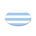 Horizontal Stripes - White and Baby Blue Sticker (Oval)