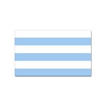 Horizontal Stripes - White and Baby Blue Sticker Rectangular (100 pack)