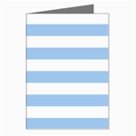 Horizontal Stripes - White and Baby Blue Greeting Cards (Pkg of 8)