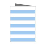 Horizontal Stripes - White and Baby Blue Mini Greeting Cards (Pkg of 8)
