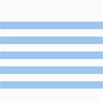 Horizontal Stripes - White and Baby Blue 5  x 7  Photo Cards
