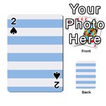 Horizontal Stripes - White and Baby Blue Playing Cards 54 Designs