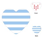 Horizontal Stripes - White and Baby Blue Playing Cards (Heart)