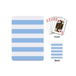 Horizontal Stripes - White and Baby Blue Playing Cards (Mini)