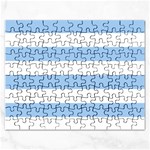 Horizontal Stripes - White and Baby Blue Jigsaw Puzzle (Rectangular)