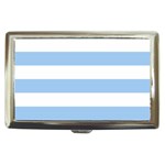 Horizontal Stripes - White and Baby Blue Cigarette Money Case
