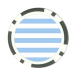 Horizontal Stripes - White and Baby Blue Poker Chip Card Guard