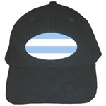 Horizontal Stripes - White and Baby Blue Black Cap