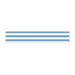Horizontal Stripes - White and Iceberg Blue Flano Scarf (Mini)