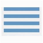 Horizontal Stripes - White and Iceberg Blue Large Glasses Cloth (2 Sides)