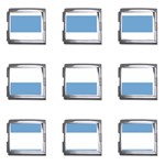Horizontal Stripes - White and Iceberg Blue Mega Link Italian Charm (9 pack)