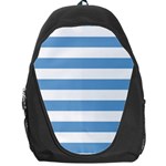 Horizontal Stripes - White and Iceberg Blue Backpack Bag