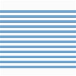 Horizontal Stripes - White and Iceberg Blue Collage 11  x 14 