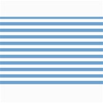 Horizontal Stripes - White and Iceberg Blue Collage 12  x 18 