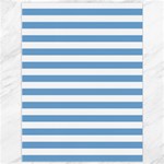Horizontal Stripes - White and Iceberg Blue Canvas 36  x 48 
