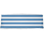 Horizontal Stripes - White and Iceberg Blue Body Pillow Case (Dakimakura) (One Side)