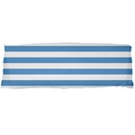 Horizontal Stripes - White and Iceberg Blue Body Pillow Case Dakimakura (Two Sides)