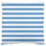 Horizontal Stripes - White and Iceberg Blue Standard Flano Cushion Case (Two Sides)