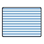 Horizontal Stripes - White and Iceberg Blue Double Sided Fleece Blanket (Small) (Two Sides)