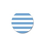Horizontal Stripes - White and Iceberg Blue Golf Ball Marker