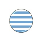 Horizontal Stripes - White and Iceberg Blue Hat Clip Ball Marker (10 pack)