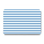 Horizontal Stripes - White and Iceberg Blue Small Doormat