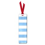 Horizontal Stripes - White and Iceberg Blue Small Book Mark