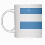 Horizontal Stripes - White and Iceberg Blue White Mug