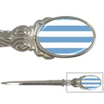 Horizontal Stripes - White and Iceberg Blue Letter Opener