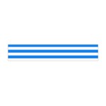 Horizontal Stripes - White and Dodger Blue Flano Scarf (Mini)