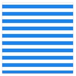 Horizontal Stripes - White and Dodger Blue Large Satin Scarf (Square)