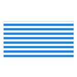 Horizontal Stripes - White and Dodger Blue Satin Shawl