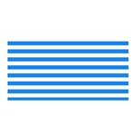 Horizontal Stripes - White and Dodger Blue Satin Wrap