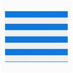 Horizontal Stripes - White and Dodger Blue Small Glasses Cloth (2 Sides)