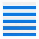 Horizontal Stripes - White and Dodger Blue Medium Glasses Cloth