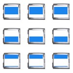 Horizontal Stripes - White and Dodger Blue Mega Link Italian Charm (9 pack)